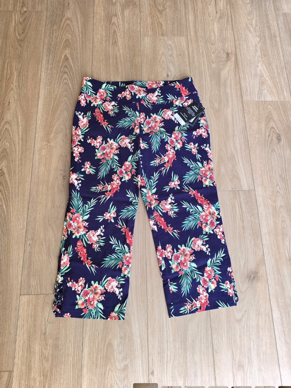 Counterparts Navy Floral Cropped Pants